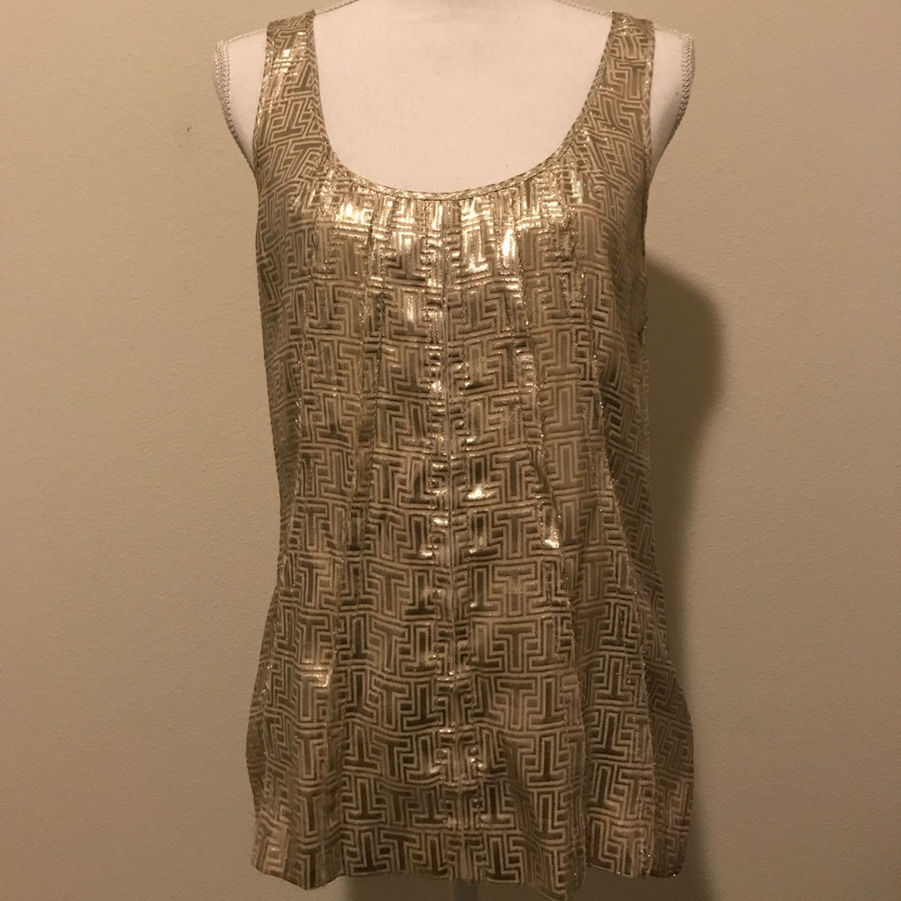 Tory Burch Gold Metallic Top
